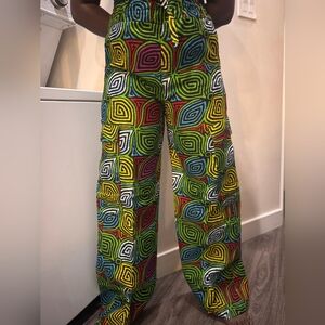Multicolor Geometric Pattern Ankara Pants